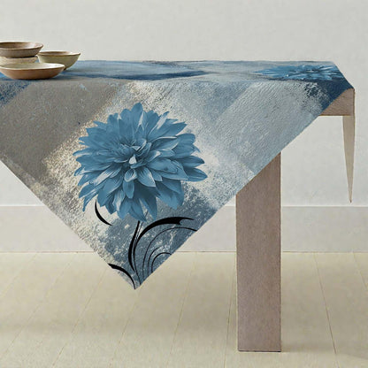 Blau Grau Retro Tischdecke 85x85cm – Rustikale Tischdekoration