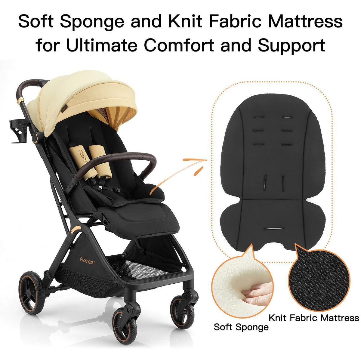 Faltbarer Baby-Kinderwagen – Reisebuggy mit Verstelllehne & UV-Schutz