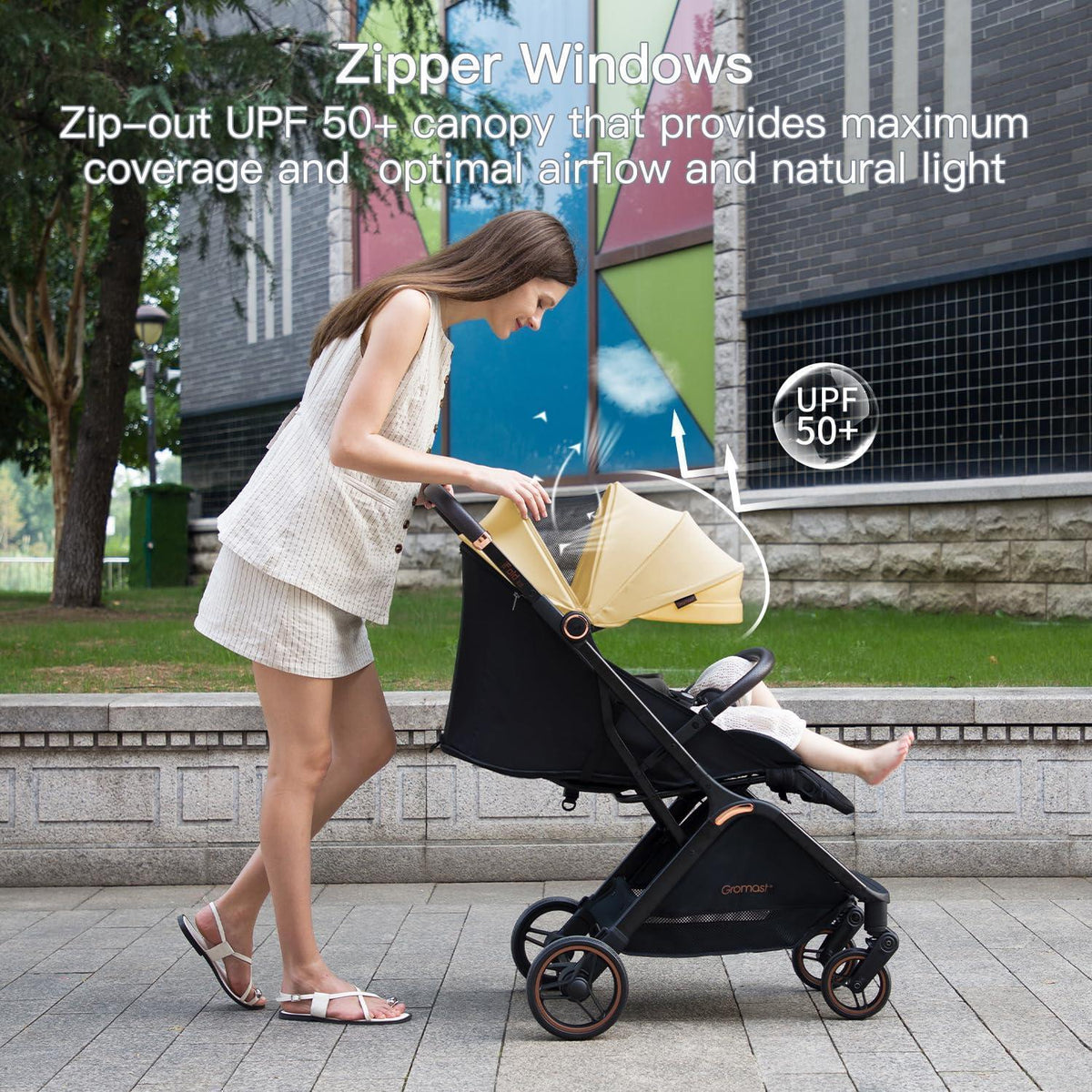 Faltbarer Baby-Kinderwagen – Reisebuggy mit Verstelllehne & UV-Schutz
