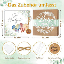 Geldgeschenk Hochzeit: Elegante Geschenkbox mit Karte & Herz-Holzspänen