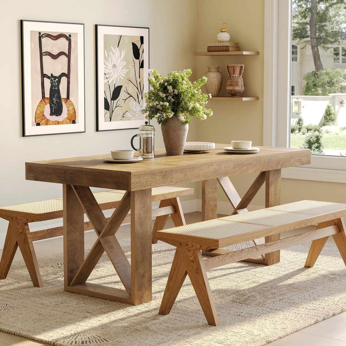 160 cm Esstisch Landhausstil – Platz für 4-6 Personen
