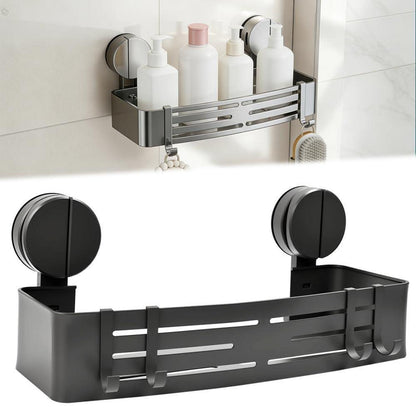 Duschablage Saugnapf mit 4 Haken – Bohrlos & Vielseitig