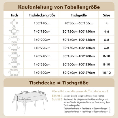 Grüne Leinenoptik Tischdecke Rechteckig 140x240 cm