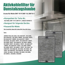 Aktivkohlefilter für Miele Dunstabzugshaube DKF 19-P