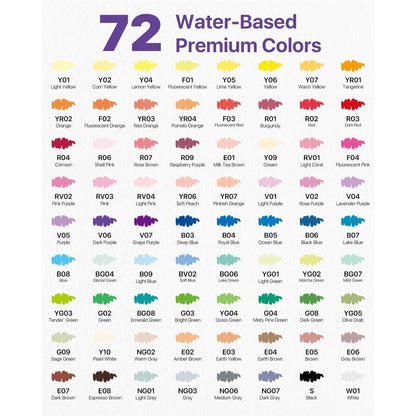 Acryl-Malmarkierer 72 Farben – Wasserfest & Vielseitig