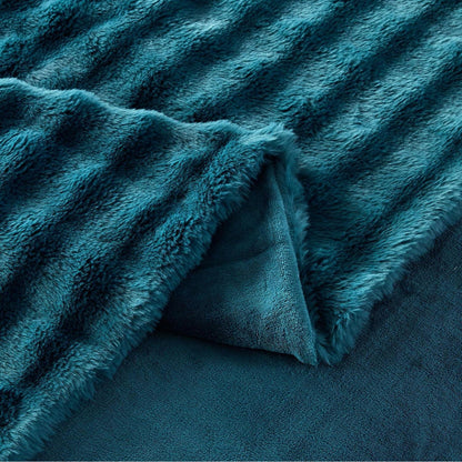 Plüsch Bettwäsche Set 200x200 Petrol - Warm & Flauschig Winterbettwäsche
