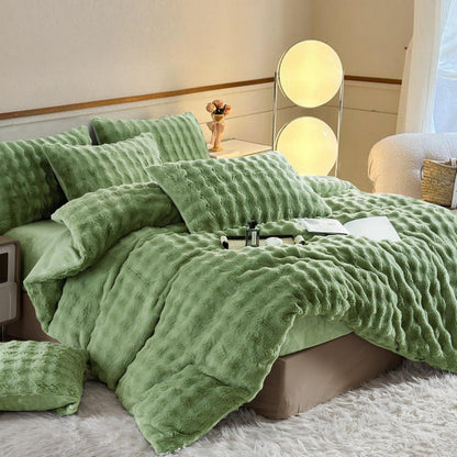Plüsch Bettwäsche Set 135x200 - Warmes Winterbett mit Flausch