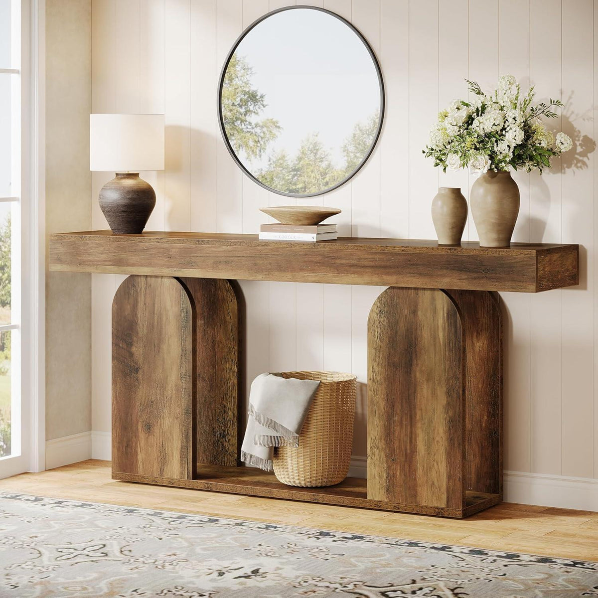 Langer Konsolentisch Holz – Rustikaler Wohnzimmertisch 160cm