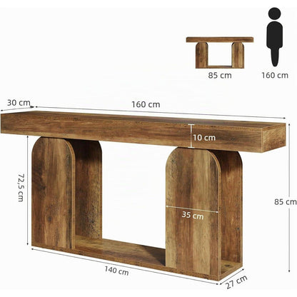 Langer Konsolentisch Holz – Rustikaler Wohnzimmertisch 160cm