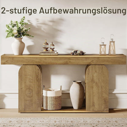 Langer Konsolentisch Holz – Rustikaler Wohnzimmertisch 160cm