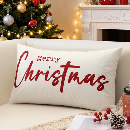 Weihnachtlicher Kissenbezug Rot Merry Christmas 40x60 cm