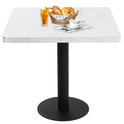 Mingone Esszimmertisch 80x80cm Weiß Marmoroptik