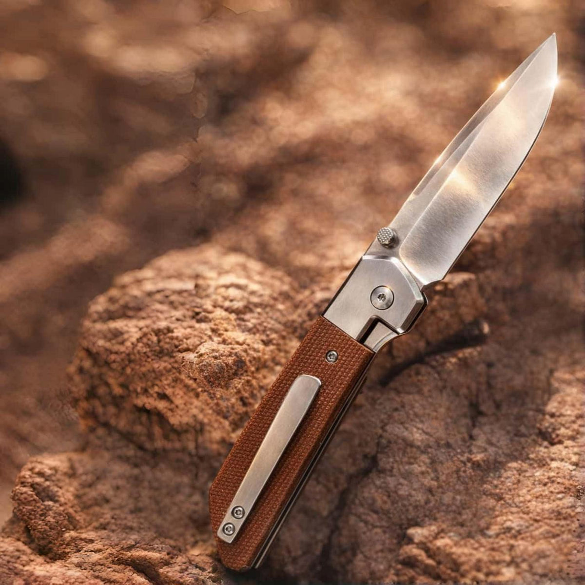 EDC Klappmesser D2 Stahl – Micarta Griff, Robustes Outdoor Messer