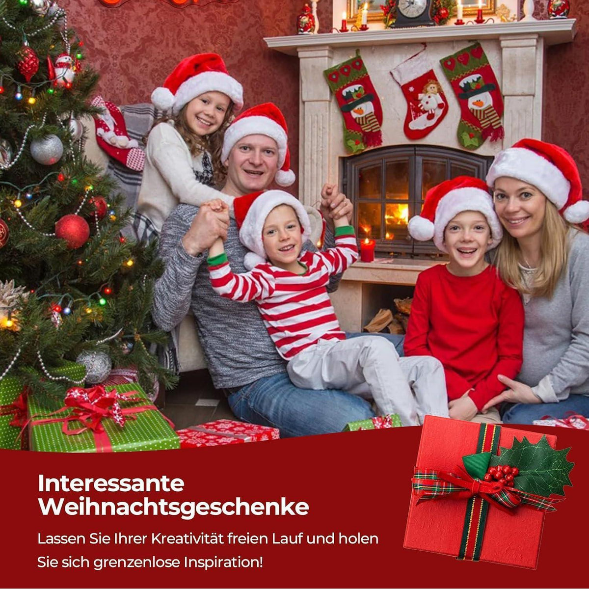 24er Lebkuchenmann Bastelset für Kinder – Weihnachtsbasteln mit Aufklebern