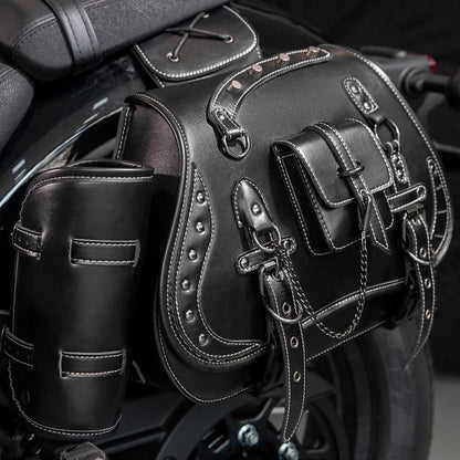 Motorrad Satteltasche 30L Wasserdicht mit Cup Holder in Lederoptik