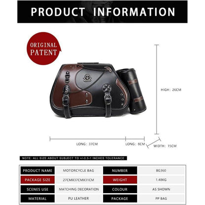 Motorrad Satteltasche 30L Wasserdicht mit Cup Holder in Lederoptik
