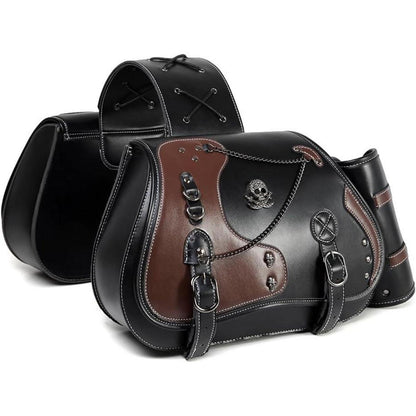 Motorrad Satteltasche 30L Wasserdicht mit Cup Holder in Lederoptik