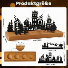 Adventskranz Metall mit Holz für 4 Teelichter, Weihnachtsdeko