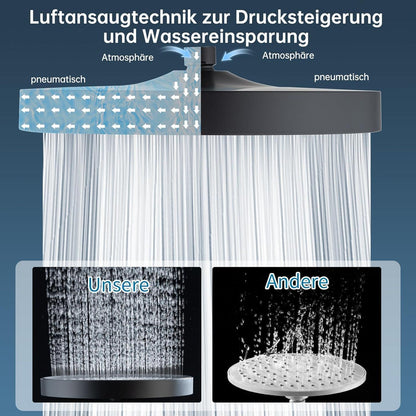 10 Zoll Regendusche mit Anti-Kalk-Düsen Schwarz