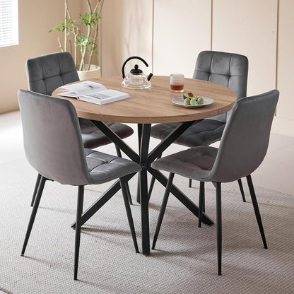 8er-Set Esszimmerstühle Samt Schwarz – Bequeme Moderne