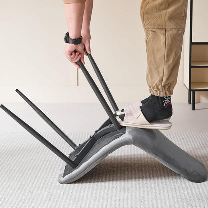 2er-Set Esszimmerstühle Samt, Schwarz & Dunkelgrau