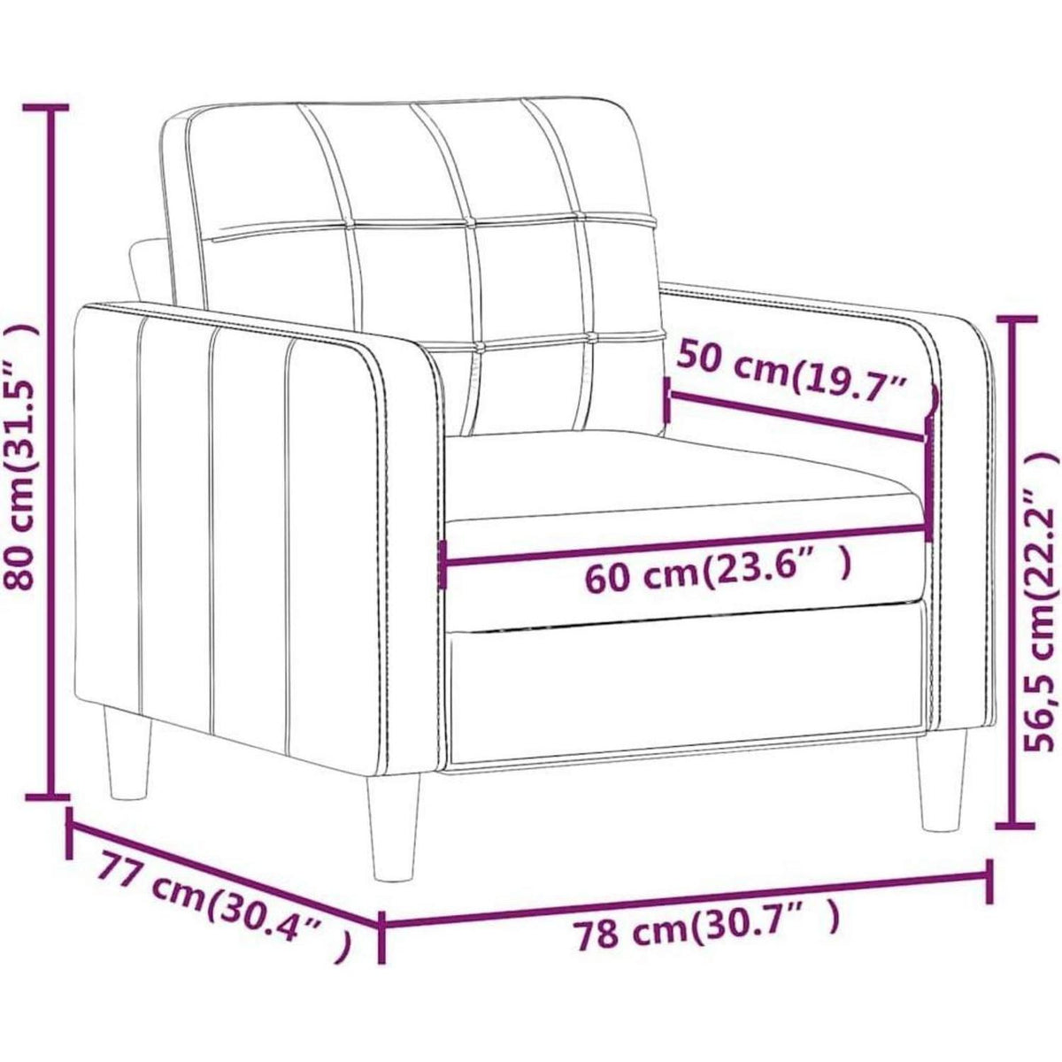 Sofasessel Polstersofa Dunkelgrau – Bequemes Loungesofa mit Kissen