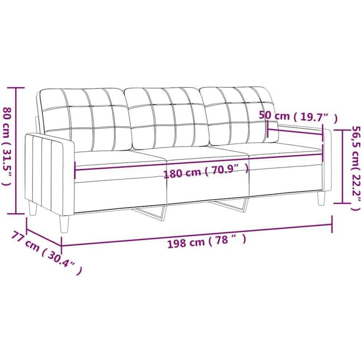 3-Sitzer Bodensofa mit Bettfunktion & Pillow-Support, Braun