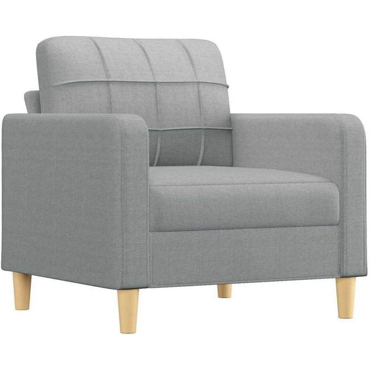 Bodensofa mit Pillow-Rückenlehne – Hellgrau