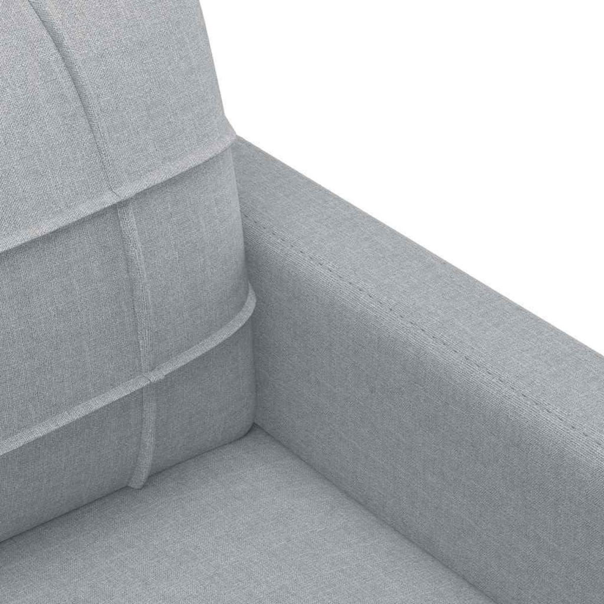 Bodensofa mit Pillow-Rückenlehne – Hellgrau