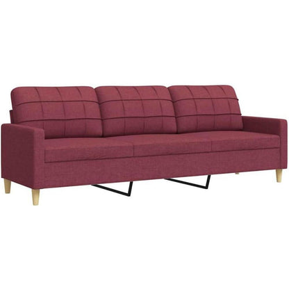 3-Sitzer Sofa Weinrot – Modernes Polstersofa mit Kissen