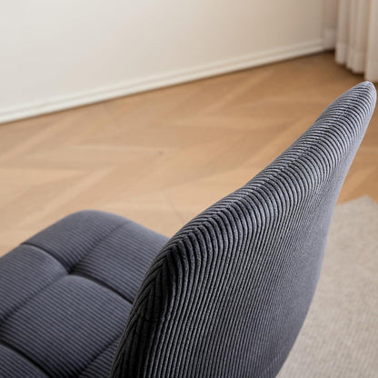 8er-Set Esszimmerstühle Nordic, Schwarzer Cord & Metall