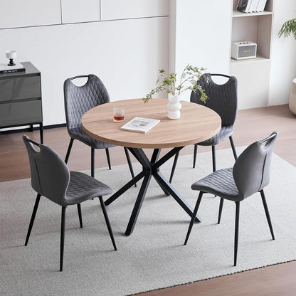 Esszimmerstühle Set 6 Grau – Bequeme Polsterstühle Küche Wohnzimmer