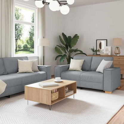 Hellgraues Sofa-Set: 3-Sitzer, 2-Sitzer & Sessel