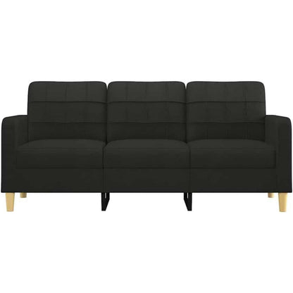 3-Sitzer Sofa Schwarz 180 cm – Stoff Schlafsofa mit Pillow Support
