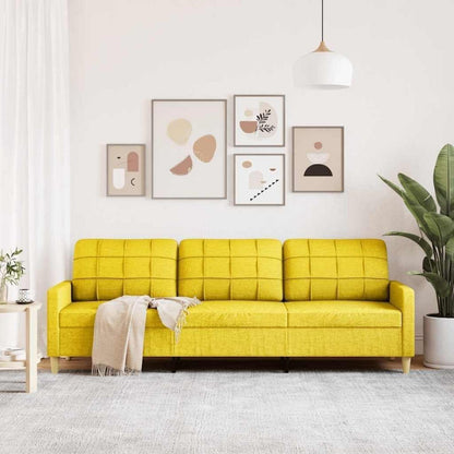 3-Sitzer Sofa Hellgelb – Modernes Polstersofa mit Kissen