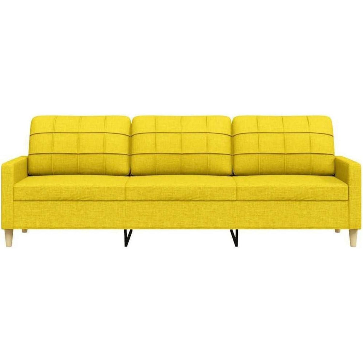 3-Sitzer Sofa Hellgelb – Modernes Polstersofa mit Kissen