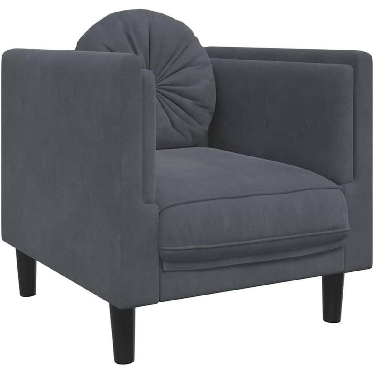 Modernes Samt Sofa 2-Sitzer Dunkelgrau – Bequemes Wohnzimmer Sofa