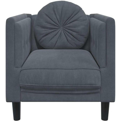 Modernes Samt Sofa 2-Sitzer Dunkelgrau – Bequemes Wohnzimmer Sofa