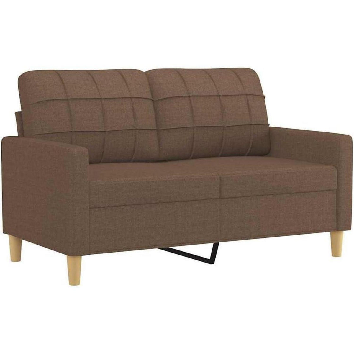 2-Sitzer Sofa Braun – Bequemes Polstersofa mit Kissen