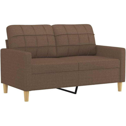 2-Sitzer Sofa Braun – Bequemes Polstersofa mit Kissen