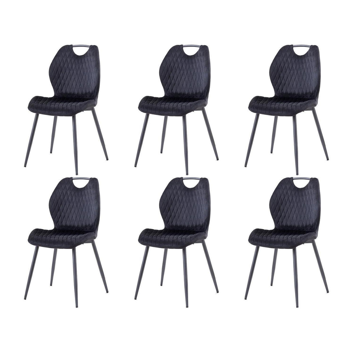 Esszimmerstühle 6er-Set | Modern, Bequem & Robust Schwarz
