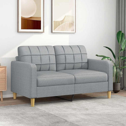 2-Sitzer Sofa Hellgrau – Bequemes Polstersofa mit Kissen