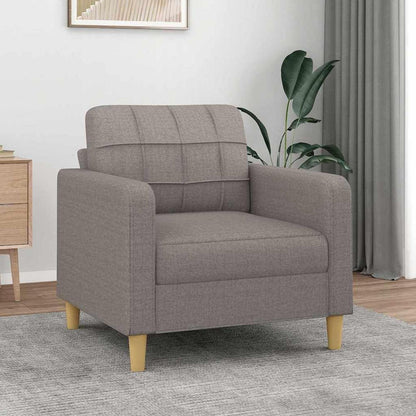 Polstersessel Sofa mit Kissen und Armlehnen, Taupe