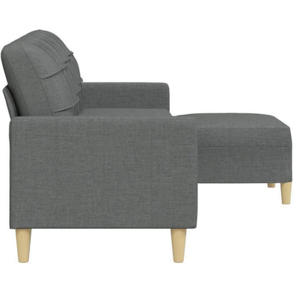 3-Sitzer Sofa Dunkelgrau mit Hocker & Schlaffunktion 210cm