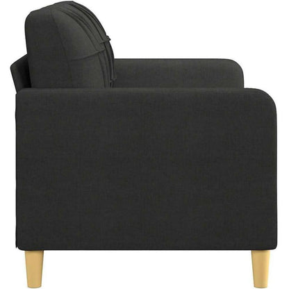 2-Sitzer Sofa Schwarz – Bequemes Polstersofa mit Kissen