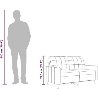 2-Sitzer Sofa Schwarz – Bequemes Polstersofa mit Kissen