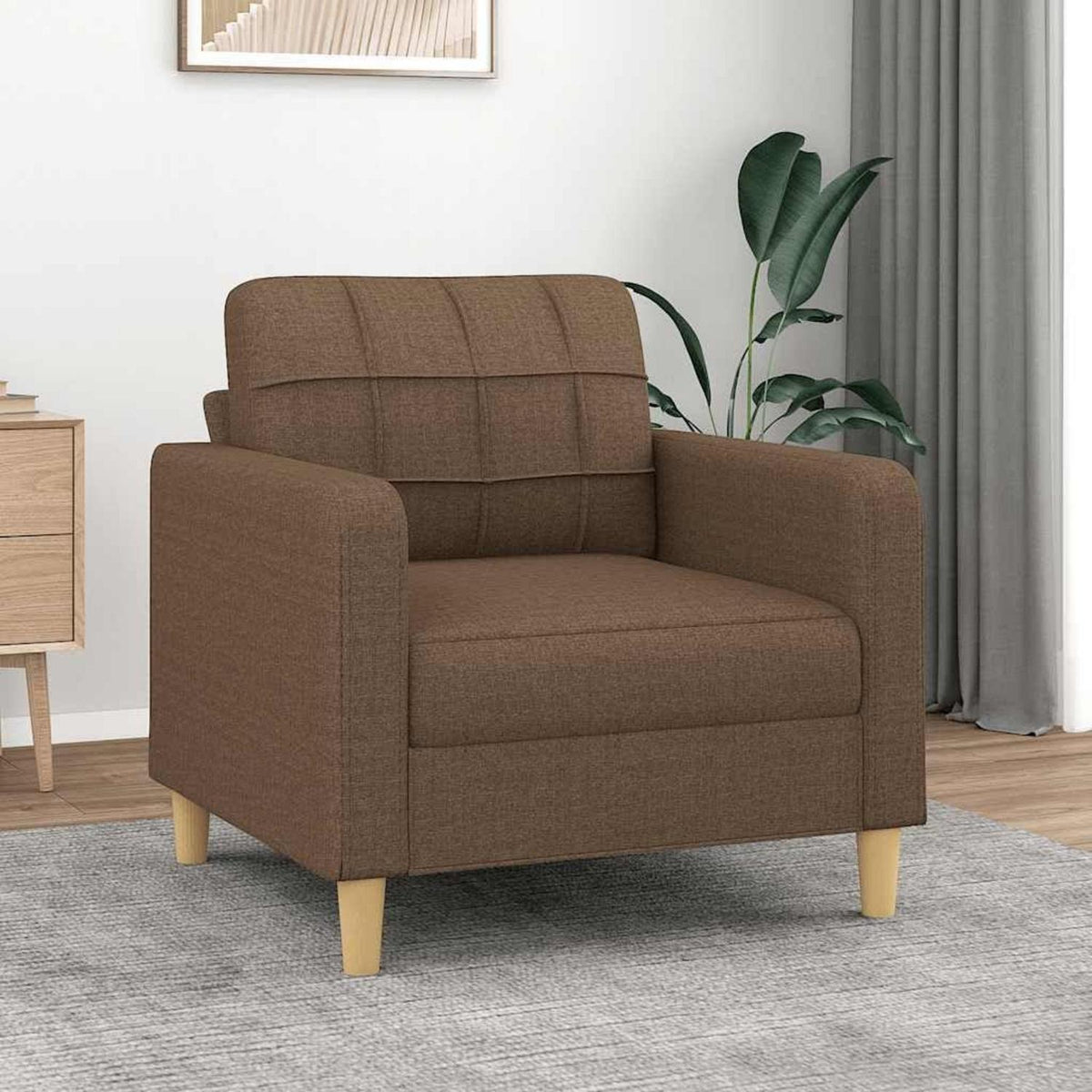 Bodensofa mit Pillow-Support – Bequemes Schlafsofa Braun
