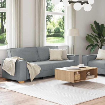 Hellgraues Sofa-Set: 2-Sitzer & 3-Sitzer Stoffsofa