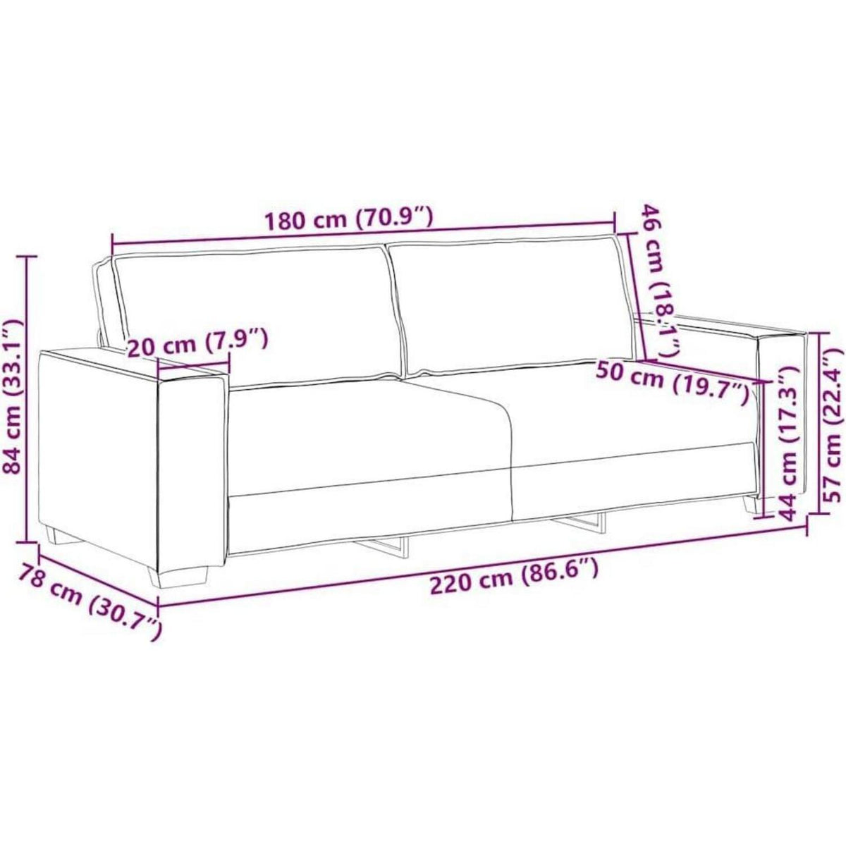 Hellgraues Sofa-Set: 2-Sitzer & 3-Sitzer Stoffsofa