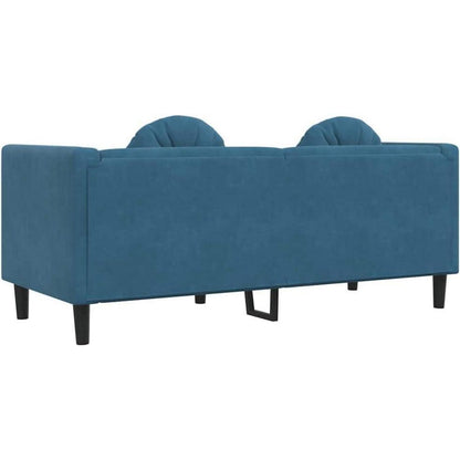 2-Sitzer Sofa Blau Samt – Bequeme Couch für Wohnzimmer